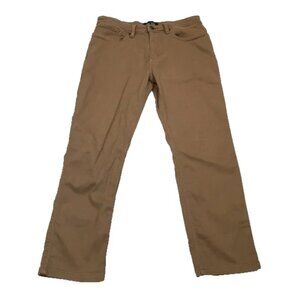 DU/ER Beige N2X Relaxed Taper 5 Pocket Logo Hardware Jeans